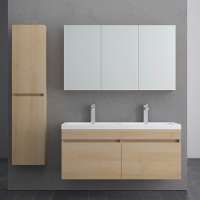 Modern Wall Mounted Bathroom Vanity / Double Sink Bathroom Cabinets