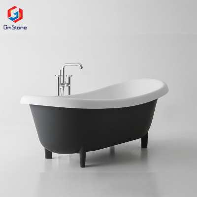 Retro acrylic artificial stone black bathtub/Solid surface bathtub