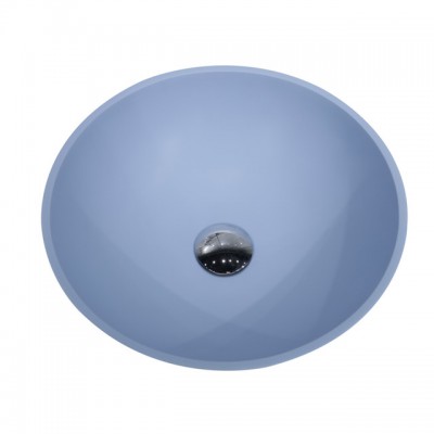 Small colorful blue round wash basin