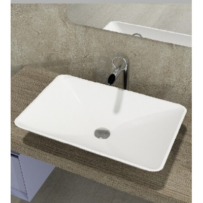 Rectangle simple design Solid surface acrylic Counter top basin