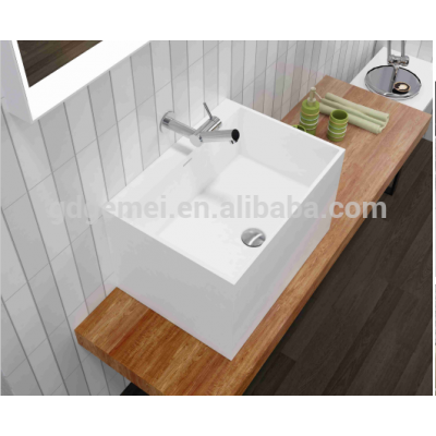 solid surface sink sanitary ware cheap acrylic resin cabinet hand wash basin