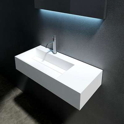 GM-2056  wall-hung basin resin sink bathroom  solid surface artificial stone basin