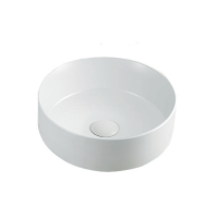 China high quality no hole round matte white hand wash basin ceramic art sink