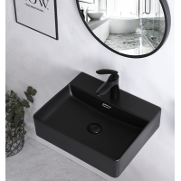 Unique Design Ceramic Counter Top Wash Sink /Matte Black Art Basin For Hotel