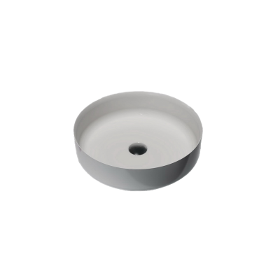 GM-2019 white round basin for bathroom sink solid surface artificial stone  hand wash basin with pedestal