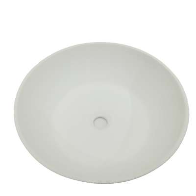 GM-2001  solid surface artificial stone white round bathroom sink resin stone wash hand basin