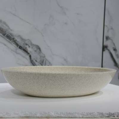 Oval shape  artificial stone colorful wash basin with granule