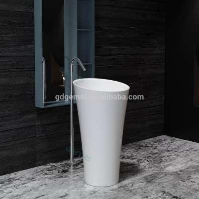 Europe Design Solid Surface Floor Freestanding Hand Wash Basin