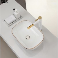 555 Newly Designed Wash Basin Pedestal Factory Price New Model China Wholesale Art Ceramic High Quality Low Vanity Sink