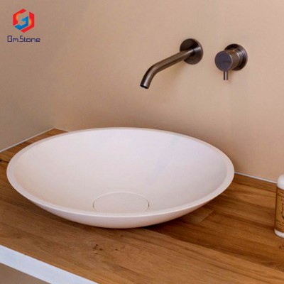 Round Solid Surface Stone Acrylic Table Top Basin