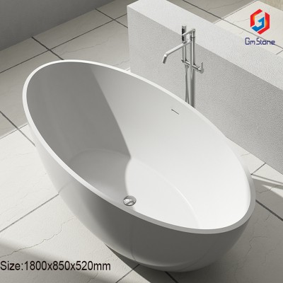 GM-8014 Italian designed solid surface artificial stone bathtub