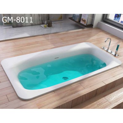 GM-8011  180*100*55cm  embedded bathtub for hotel engineering project solid surface artificial stone freestanding bath tub