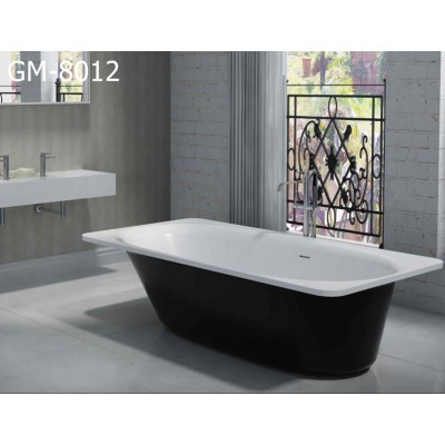 GM-8012  white 180*94*55cm drop in soaking bathtub solid surface artificial stone  resin stone fresstanding bath tub