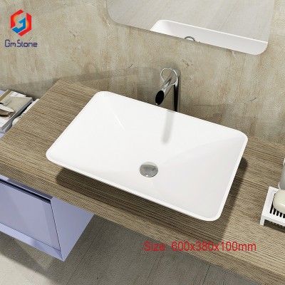 GM-2015 Fancy Solid Surface Acrylic Small Wash Basin countertop basin sinks