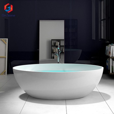 Oval  solid surface /artificial stonefreestanding  bathtub