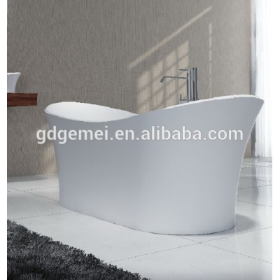 High Quality White Artificial Stone Bathtub with Drainer GM-8013